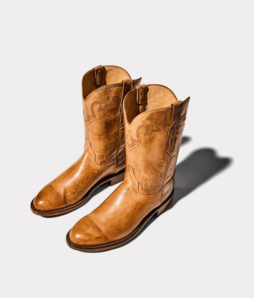 Lucchese Men's Sunset Roper in Tan CL6506 C2 Cowboy Boot