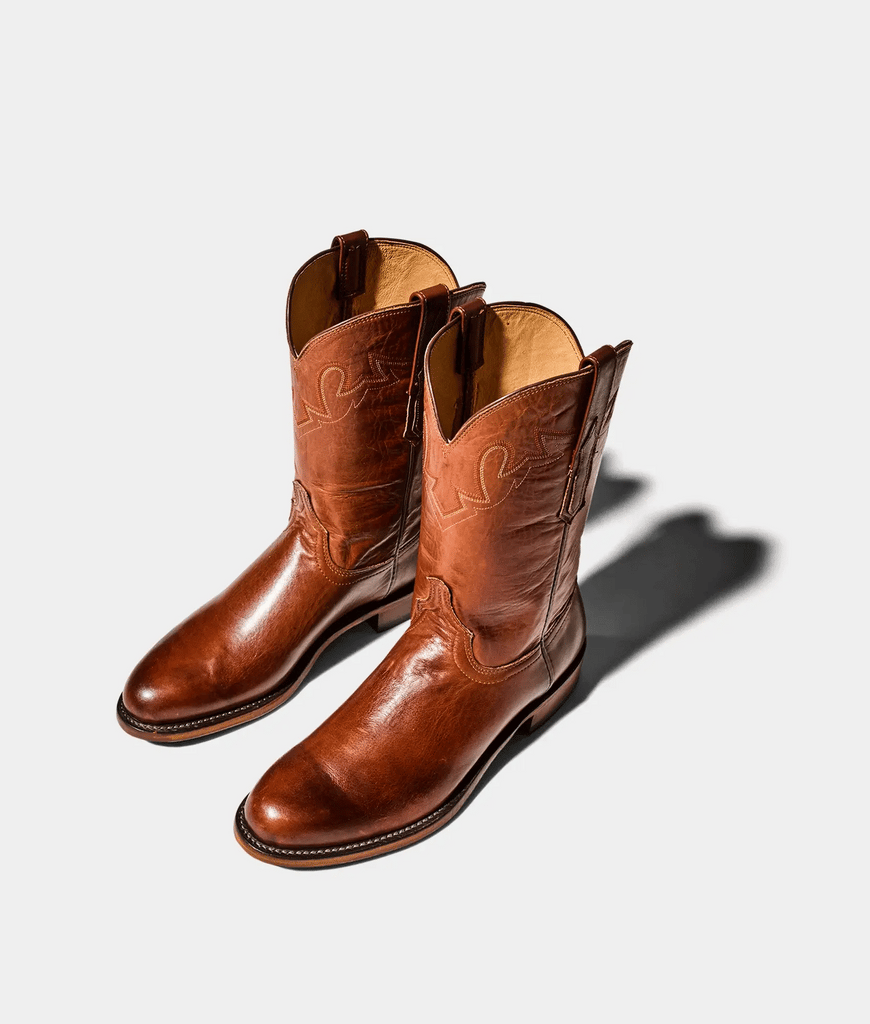 Lucchese Men's Sunset Roper Cowboy Boots in Whiskey Brown CL6503 C2