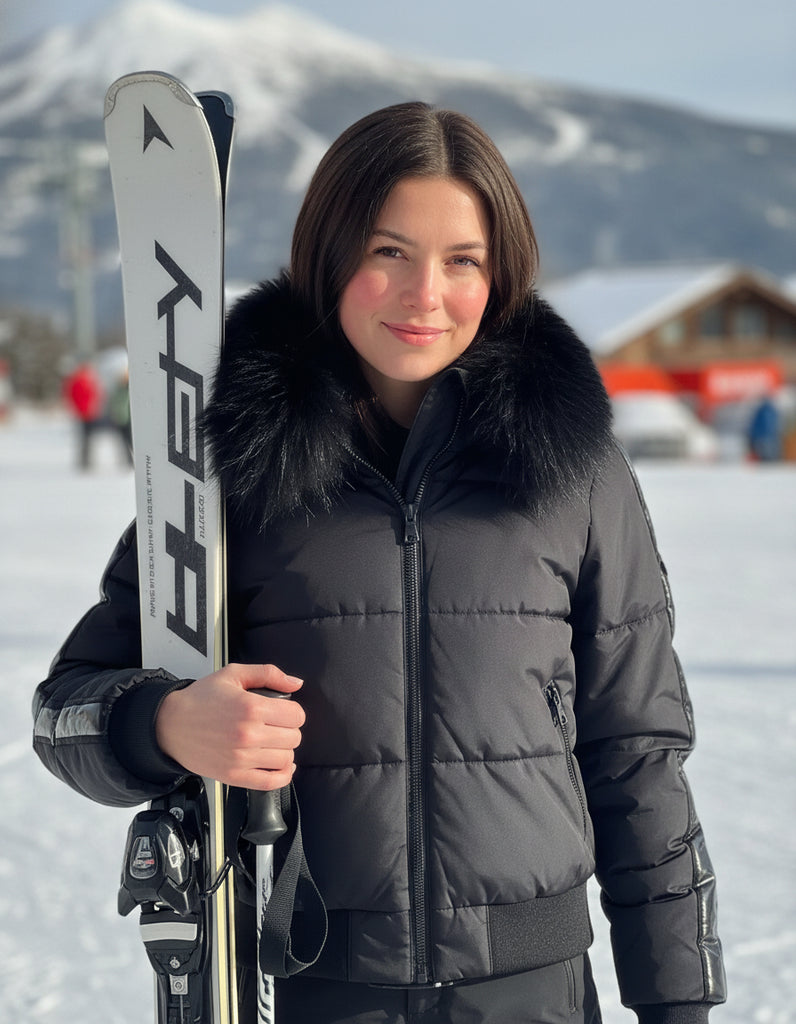 M. Miller Women's Black Bomber Star Quilted Black Finn Raccoon SK3002-BLACKM26 FW25