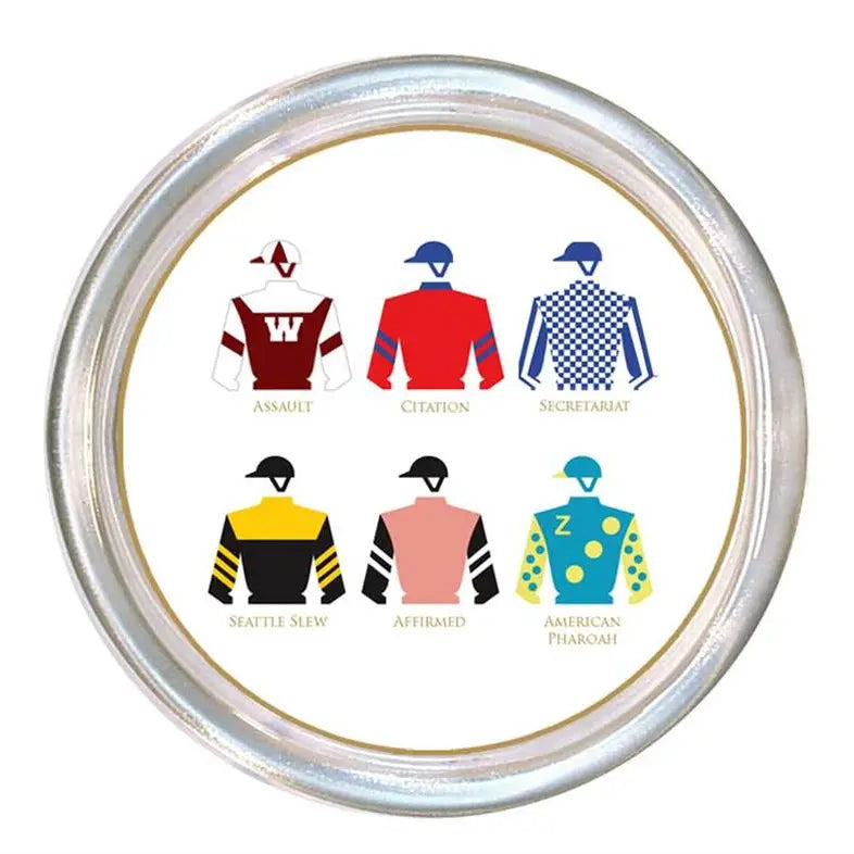 Marye-Kelley Jockey Silks Tripple Crown Coaster Derby Party C8581