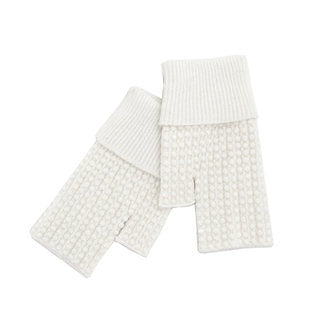 Mitchies's Women's White Crystal Fingerless Gloves-OS GLAN90 FW25