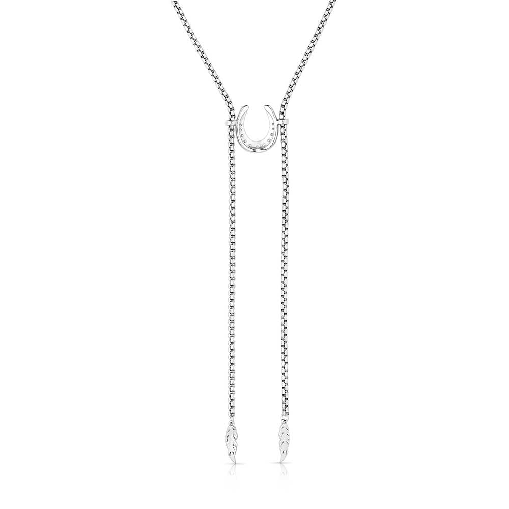 Silver Necklace Bolo Tie Horse Shoe Between Luck Montana Silversmiths Jewelry NC6120