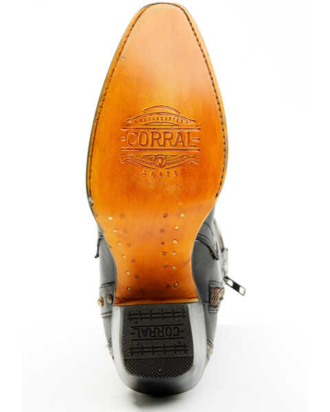 Corral Women's F1352 Black With Cognac Side Zip Tall Boots Black Womens Boots cowgirl