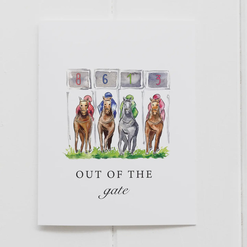 Greeting Card Out of the Gate Derby Horse Racing