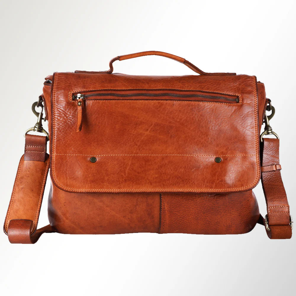 Spaghetti Western SWC408TAN Briefcase Genuine Leather Messenger Bag SS25
