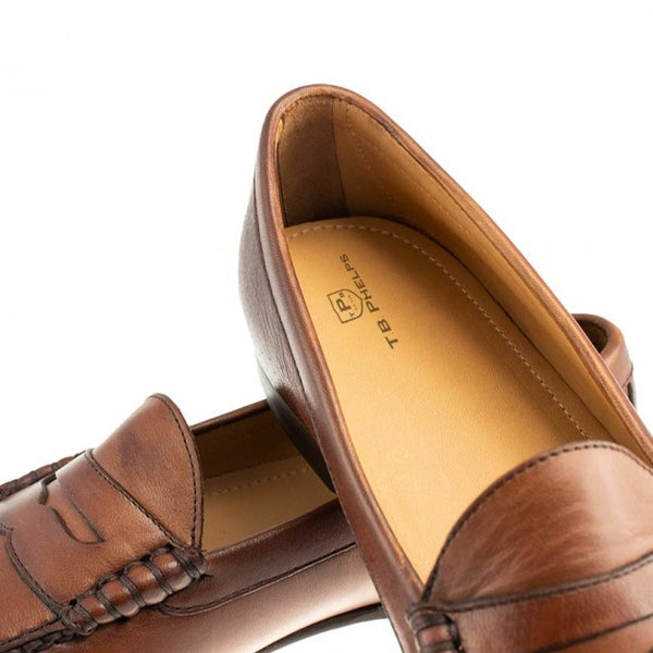 TB Phelps Loafer TB Phelps The Shag Loafers Walnut / White | MensDesignerShoe.com main image 2