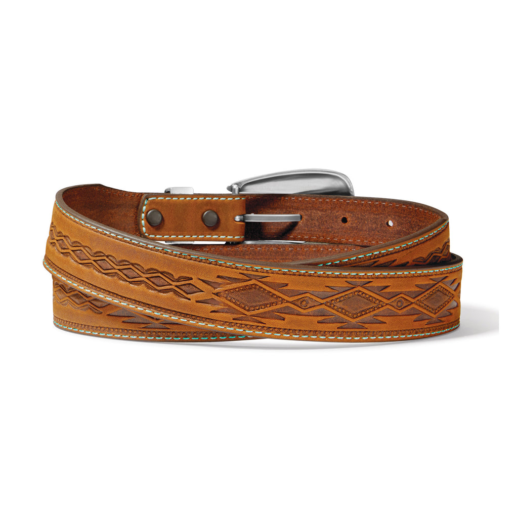 Tony Lama Dakota Women's Belt Brown Turquoise Stones C51299 SS25