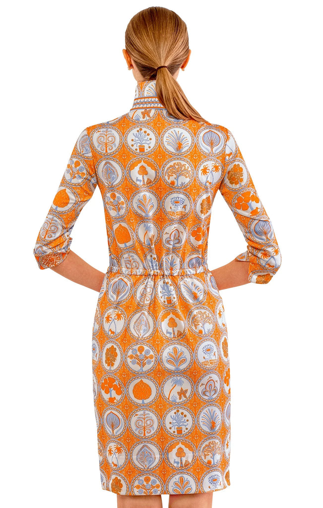 Gretchen Scott Twist and Shout Dress Circle of Love Orange/Periwinkle SS2425up