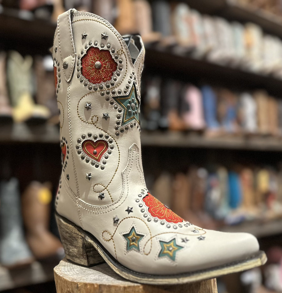 Liberty Black 7129200 White Cowboy Boots Western Wedding Boots