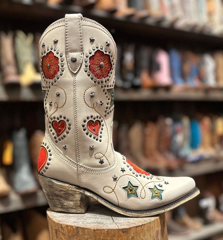 Liberty Black 7129200 White Cowboy Boots Western Wedding Boots