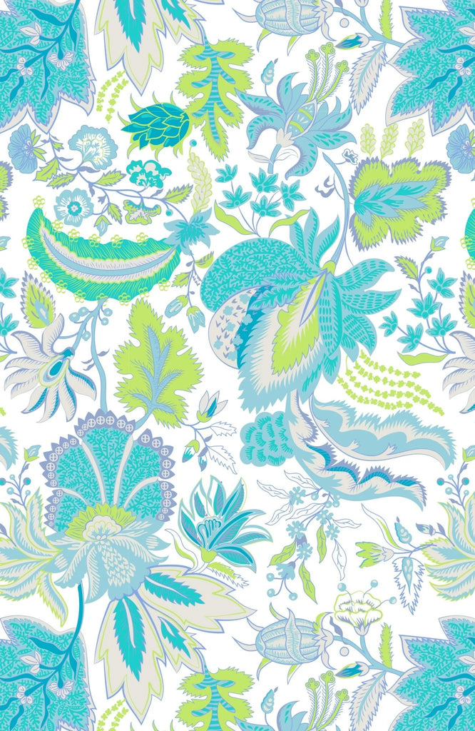 Women's Blouse in Ocean Turquoise by Gretchen Scott Boyfriend Shirt- Blooming Party