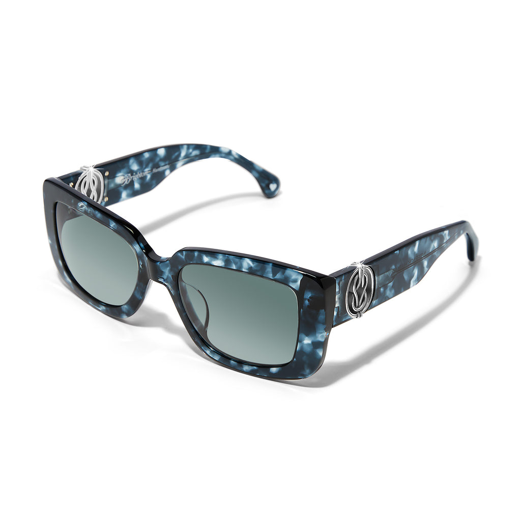 Women's Blue Square Framed Sunglasses Brighton Interlok Harmony Blue Crush A13440