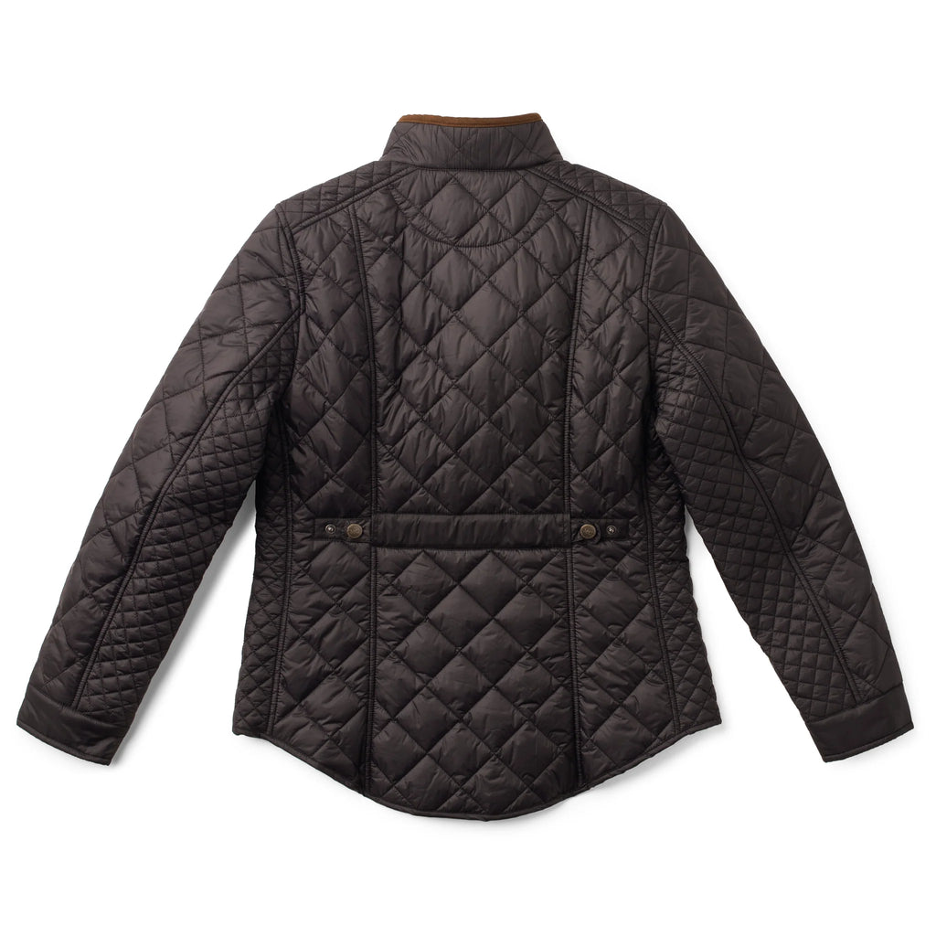 Women's Lightweight Black Quilted Nylon Jacket by Madison Creek Equestrian style jacket