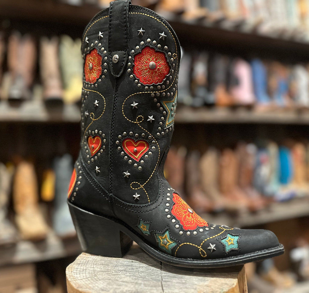 Womens Black Cowboy Boots Liberty Black Anabella Nubuck Grace In Black