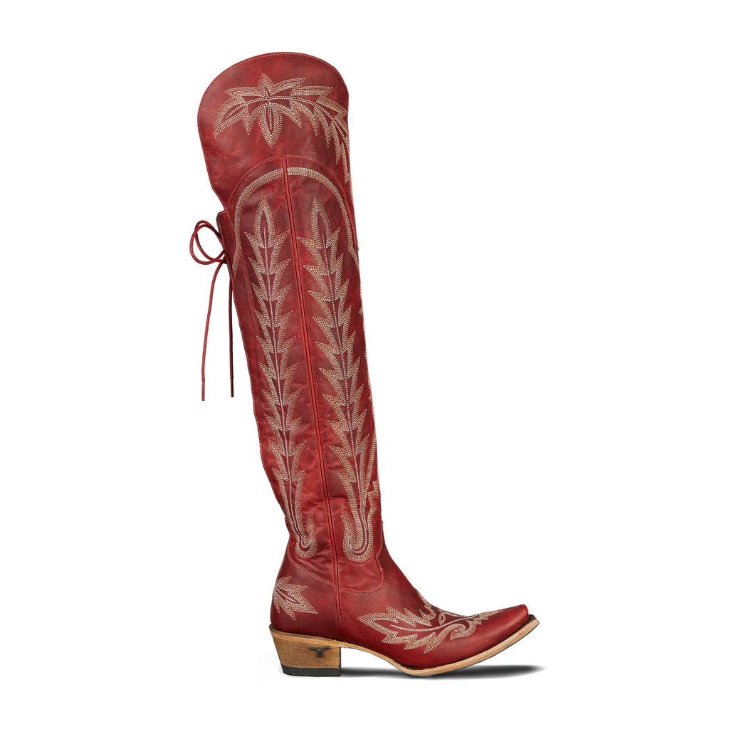 Lane Boots Lexington Knee High Corset Ruby Red LB0562E-055