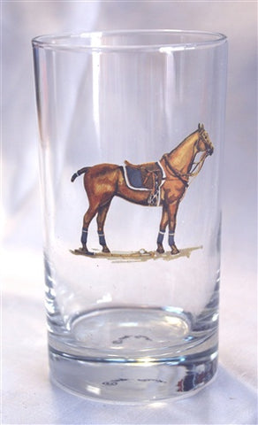 Artfully Equestrian Beverage Glasses Tan Polo Horse
