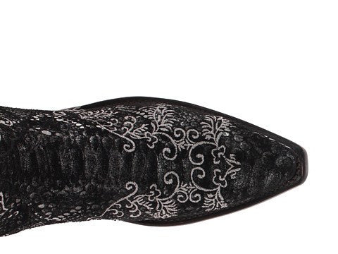 Lucchese Women's N4717 Black Metallic Sueded Python Final Sale!