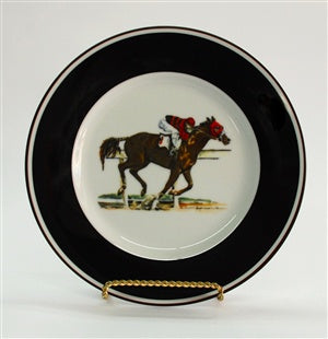 Artfully Equestrian Breakfast Plate Fox Hunting Fox and Whip