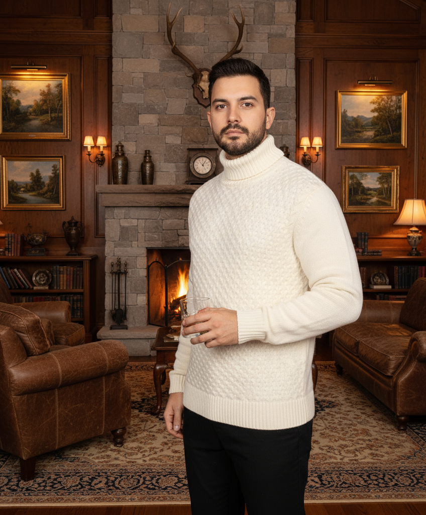 7 Downie St. Men's Cable Turtleneck ON SALE - Saratoga Saddlery & International Boutiques