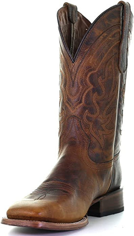 Men's Caiman Square Toe Cowboy Boots in Antique Saddle Corral Boots A4055 ON SALE