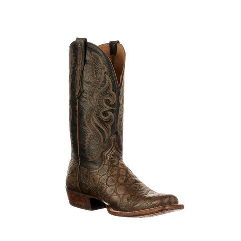 Lucchese Men's Cowboy Boots Giant Aligator in Black M3196 Burke Giant Alligator Charcoal