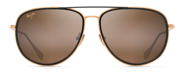 Maui Jim Fair Winds Polarized Aviator Sunglasses in Gold Black Rim
