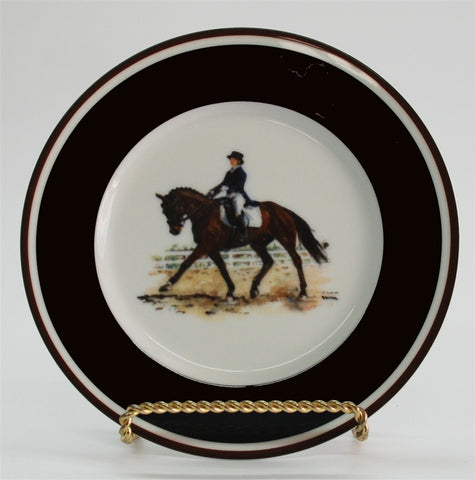 Artfully Equestrian Breakfast Plate Fox Hunting Fox and Whip