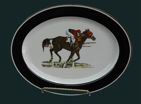 Artfully Equestrian RACE HORSE Porcelain Dinner Plate