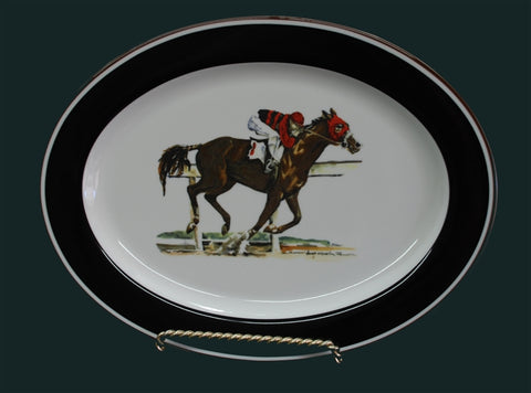 Artfully Equestrian Breakfast Plate Fox Hunting Fox and Whip