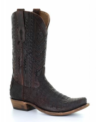 Corral Men's C3885 Black Ostrich Roper Cowboy Boot