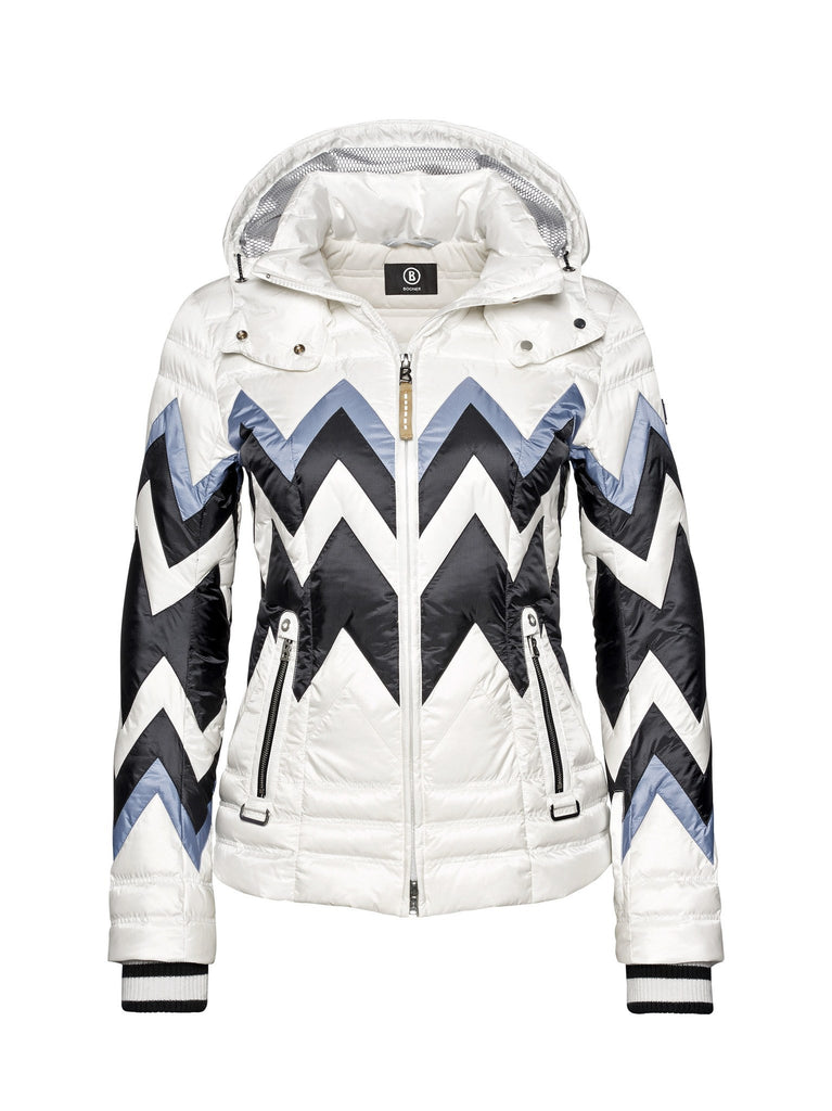 Bogner Women's Nara Ski Jacket in White/Navy - Saratoga Saddlery & International Boutiques