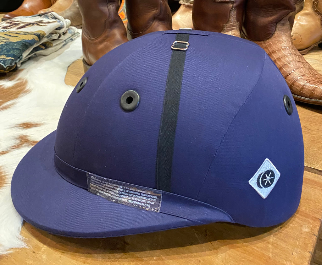 Charles Owens Polo Sovereign Helmet in Navy Black Grommet