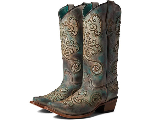 Lucchese Women's LD M5067 S54 Brown Marcella Cowboy Boot