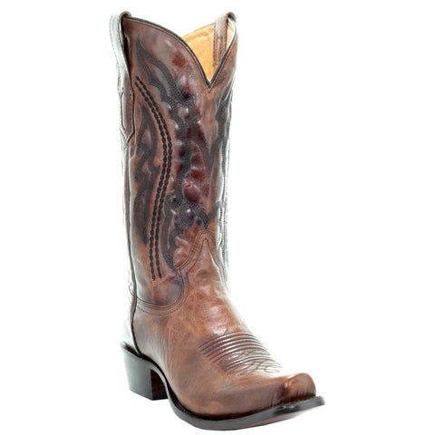 Luchesse Men's CL1074 Q8 Cowboy Boot Roy Giant Gator in Tan Cognac