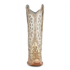 Corral Women's Gold Embroidery Studs Crystals Boot C3895 SS22 - Saratoga Saddlery & International Boutiques