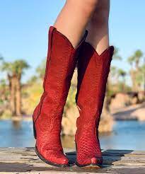 Lucchese Women's I6116 Kim Mule Slide Shoe Red Low Heel