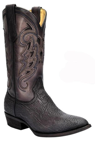 Lucchese Mens CL1027  Fischer Square Toe W8S Brown Hornback Caiman Leather