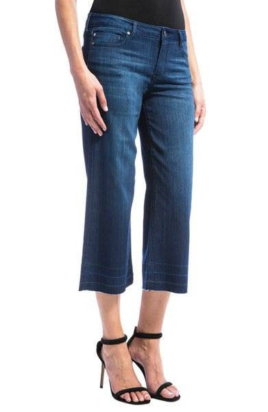 Liverpool Jeans Layla High Waist Release Hem Crop Wide Leg Jeans - Saratoga Saddlery & International Boutiques