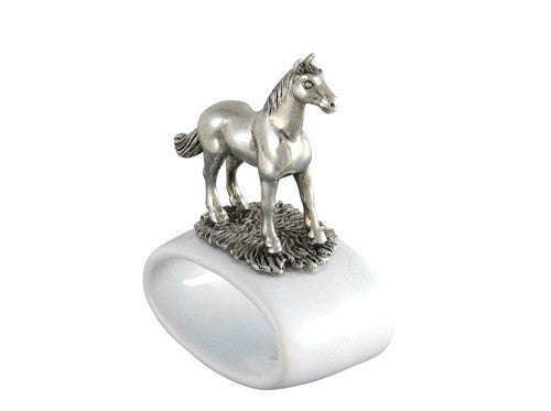 Vagabond House Stoneware Thoroughbred Napkin Ring - Saratoga Saddlery & International Boutiques