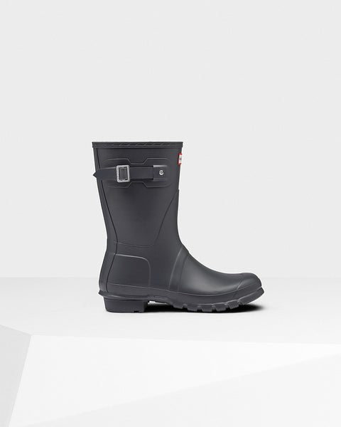 Hunter rain top boots dark slate