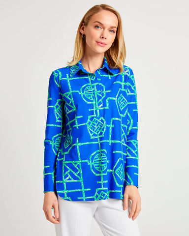 Scandal of Italy ADELE Silk Blouse - Flowing to Blue