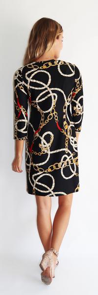 black and gold dress gown Chains Print Dress – Oriental Modesty Fashion