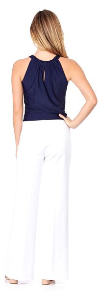 Jude Connally Trixie Ponte Wide Leg Pant in White - Saratoga Saddlery & International Boutiques