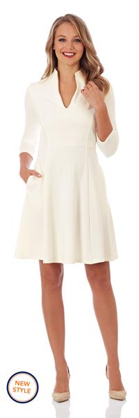 Jude Connally Kennedy Ponte Fit and Flare Dress in Cream Saratoga Saddlery Boutiques Jude Connally Kennedy Ponte Fit and Flare Dress in Cream Saratoga Saddlery Boutiques