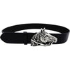 Lilo Leather Horse Head Silver black Belt 131165-BKL