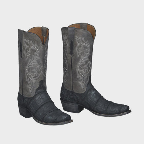 Lucchese Men's M1001 Lewis Boot in Madras Goat Anthracite Grey