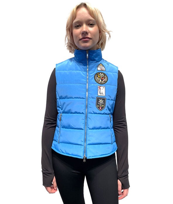 M. Miller Touring Vest SKY BLUE Vintage Patch ON SALE - Saratoga Saddlery & International Boutiques