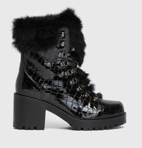 Regina  Gigi BLACK Fur Winter Boot MADE in Italy ON SALE LIMITED TIME