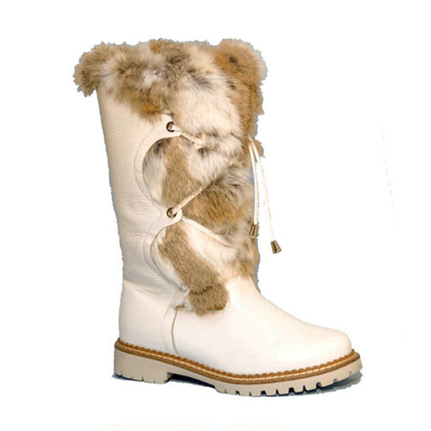 NIS Croco Navy Grey Rabbit Ankle Winter Boot 1915450/34 W22