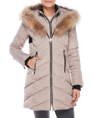 Gimo 5D190 Women's Down and Fur Jacket in Black - ON SALE!